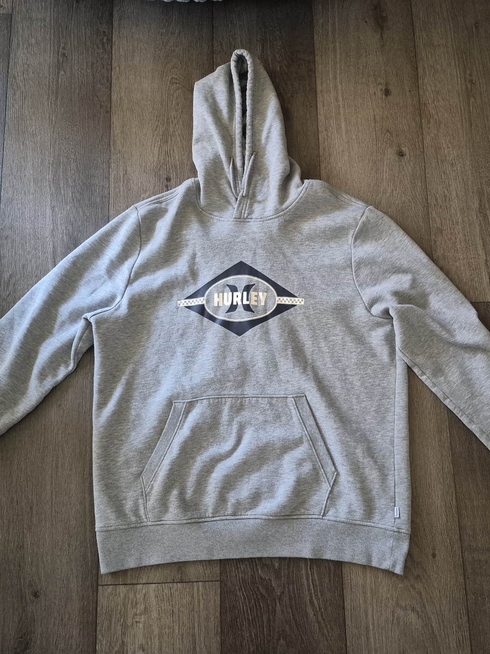 Hurley Men's Gray Logo Hoodie Sweatshirt